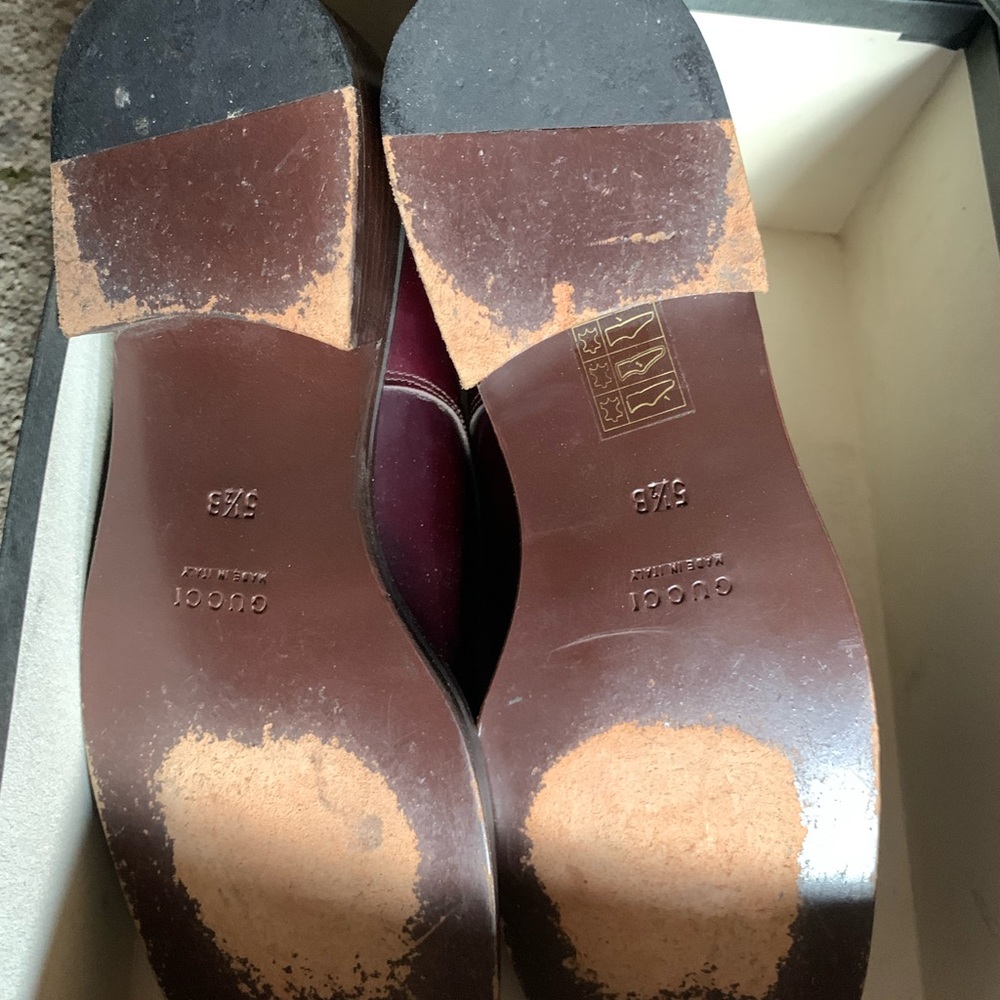 Gucci burgundy leather ankle boots - Picture 7 of 7
